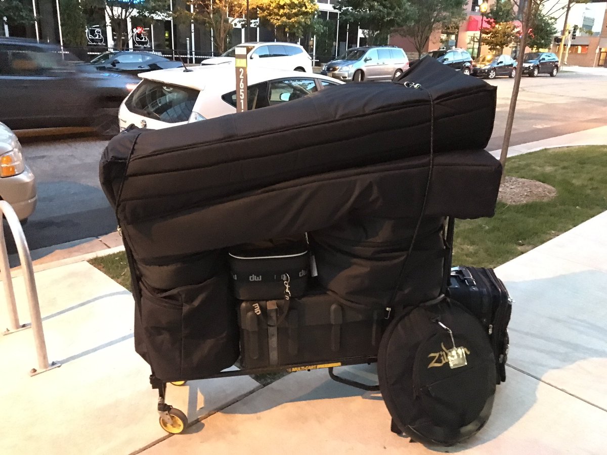 DavidBirrow's tweet photo. You know you're a #percussionist when you can fit all this (vibes + drum set) in a @Toyota Prius V. @RappelAdam #ProsOnly #Tetris https://t.co/NTSYZliqg6