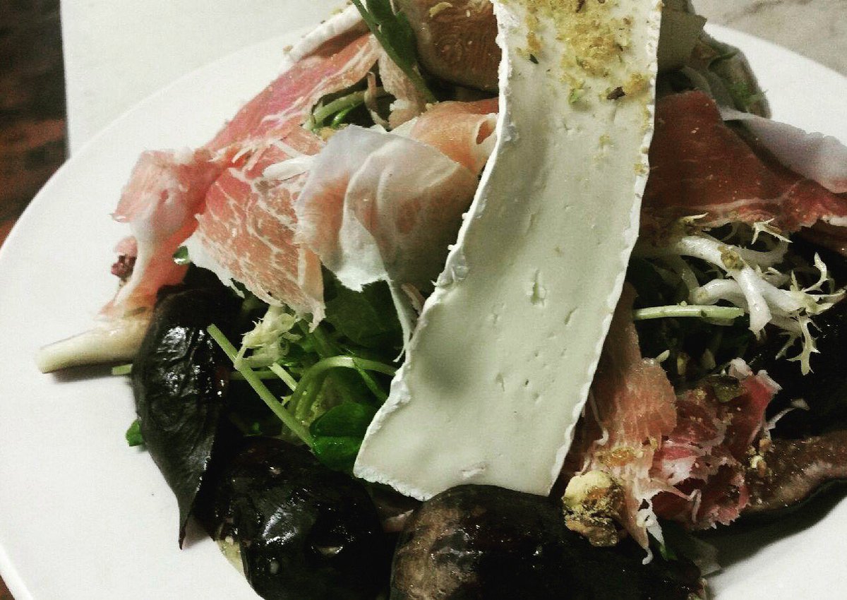 New special, black mission fig salad with proscuitto d. parma and candied pistachios. #wallawalla