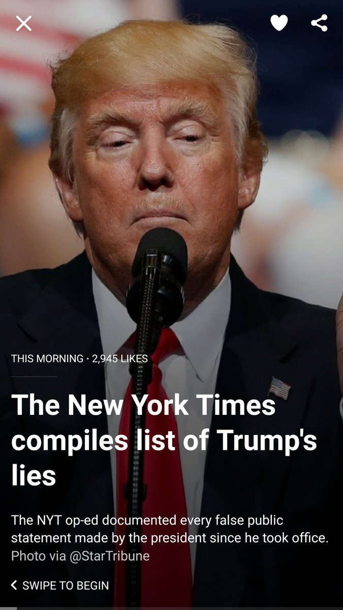 They can't even make a full article of <a href="/realDonaldTrump/">Donald J. Trump</a>  lies because THERE ARE NONE OR VERY FEW!