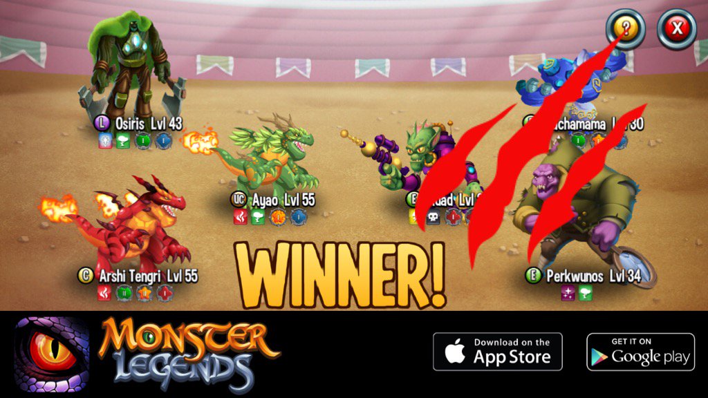 I rule at the Monster Legends Arena! If you dare to challenge me, start collecting monsters! m.onelink.me/8651e4be