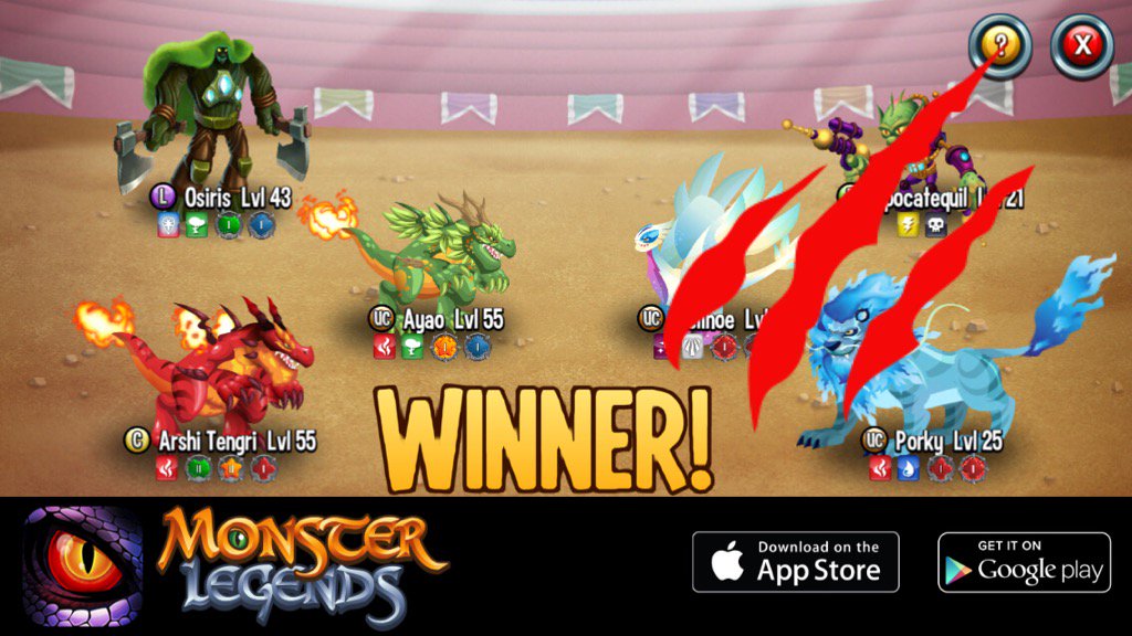 I rule at the Monster Legends Arena! If you dare to challenge me, start collecting monsters! m.onelink.me/8651e4be