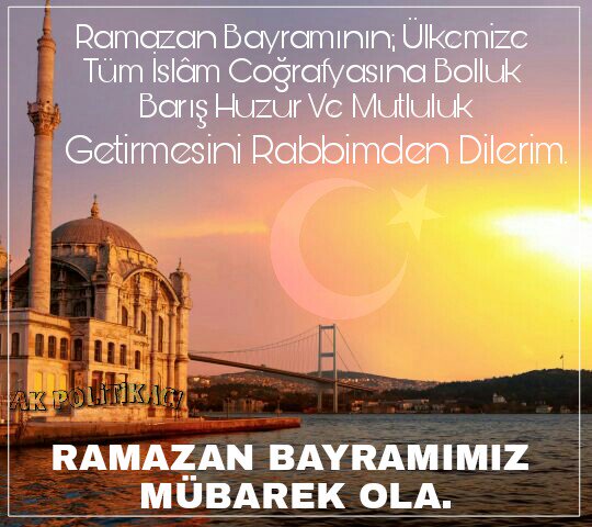 referandumda's tweet photo. #Ramazan Bayramının; 
Ülkemize Tüm #İslâm 
Coğrafyasına Bolluk 
Barış Huzur Ve Mutluluk
Getirmesini Rabbimden Dilerim
BAYRAMIMIZ MÜBAREK OLA https://t.co/Pg5W1e9H5V