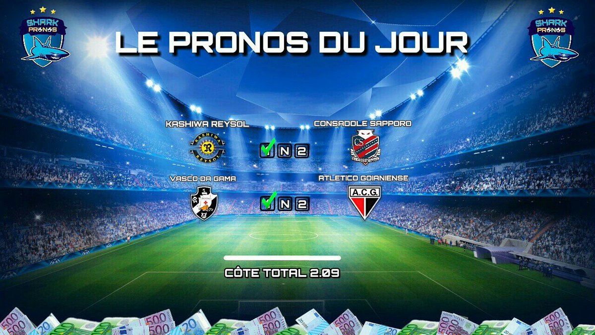 shark_pronos's tweet photo. 💰PRONOS DU JOUR💰
💥 COMBINÉ 💥
✌CÔTE TOTAL 2.09✌
👻SHARKPRONOS1👻 https://t.co/8tBYGQbRN9