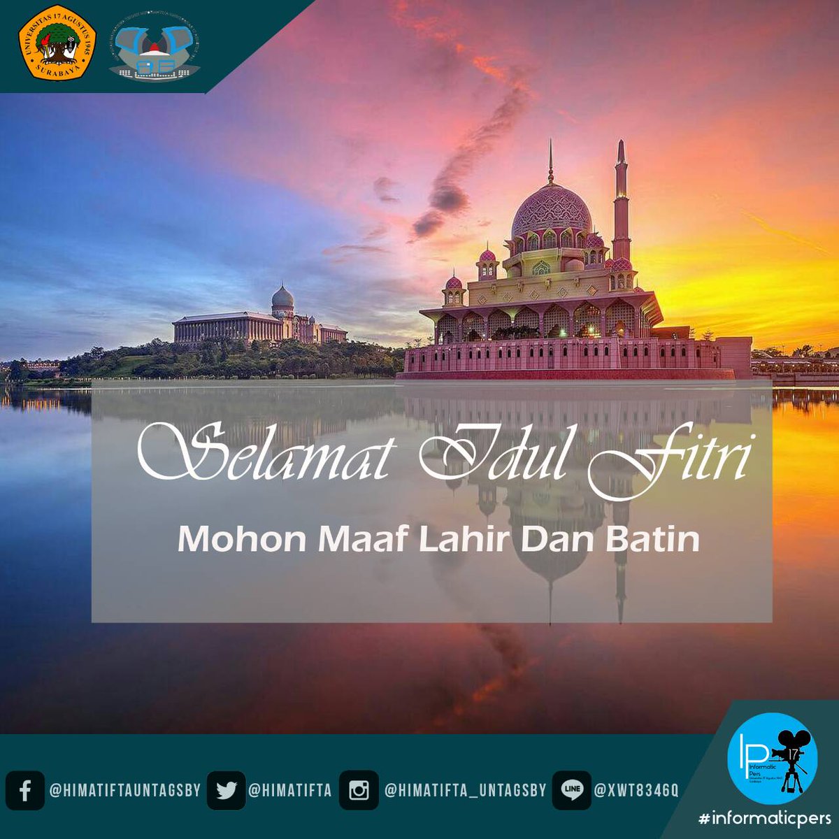 IKami segenap pengurus HIMATIFTA mengucapkan Selamat Hari Raya Idul Fitri 1438 H, Minal Aidzin Wal Faidzin, Mohon Maaf Lahir dan Batin😇
