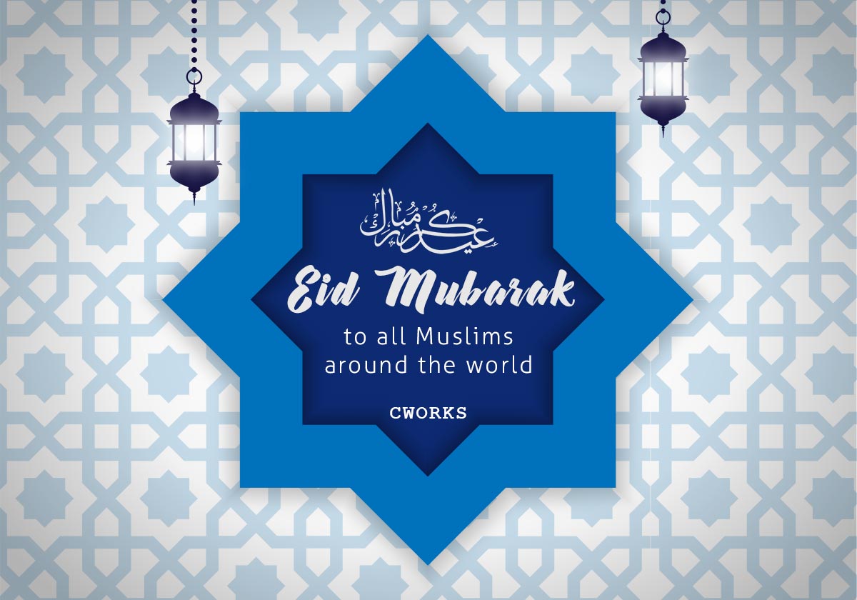 CWorkscare's tweet photo. To everyone celebrating Eid Mubarak today around the world, Happy Eid al-Fitr!

From CWORKS https://t.co/Vp49teJcqm