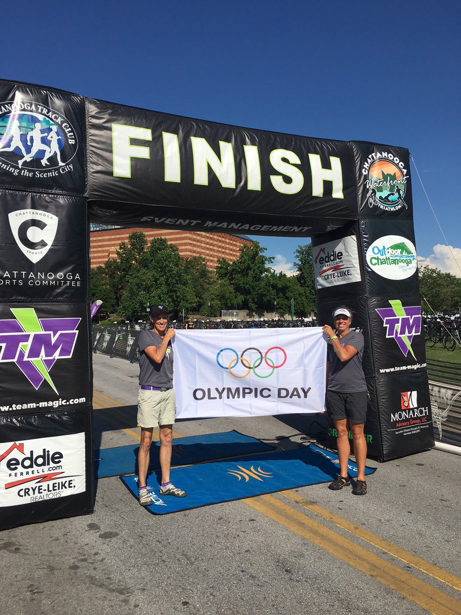 Faye and Therese celebrating #OlympicDay in Chattanooga! #HappyOlympicDay
