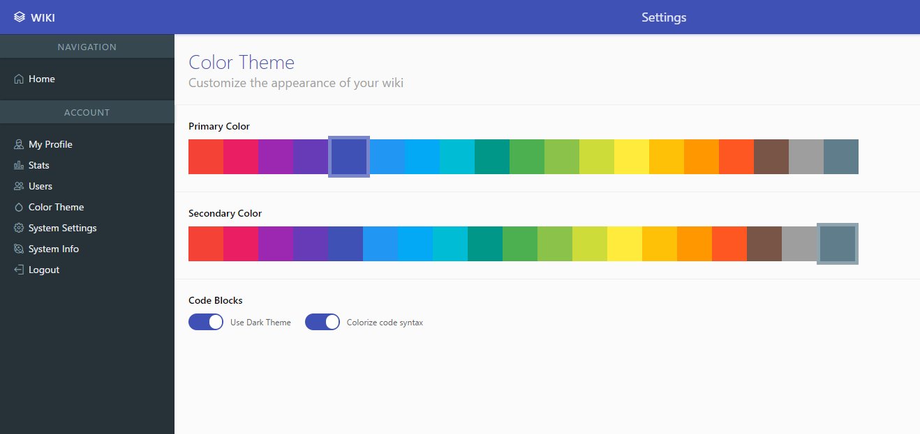 Wiki.js on X: Coming soon for Wiki.js: Custom color themes! https