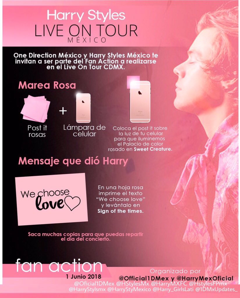 HarryMXFC's tweet photo. FAN ACTION ACTUALIZADO 🌸💖
Esperamos contar con ustedes para que hagamos de este proyecto una experiencia inolvidable. ✨
#LiveOnTourMexico1 https://t.co/KaxBjTp8ak