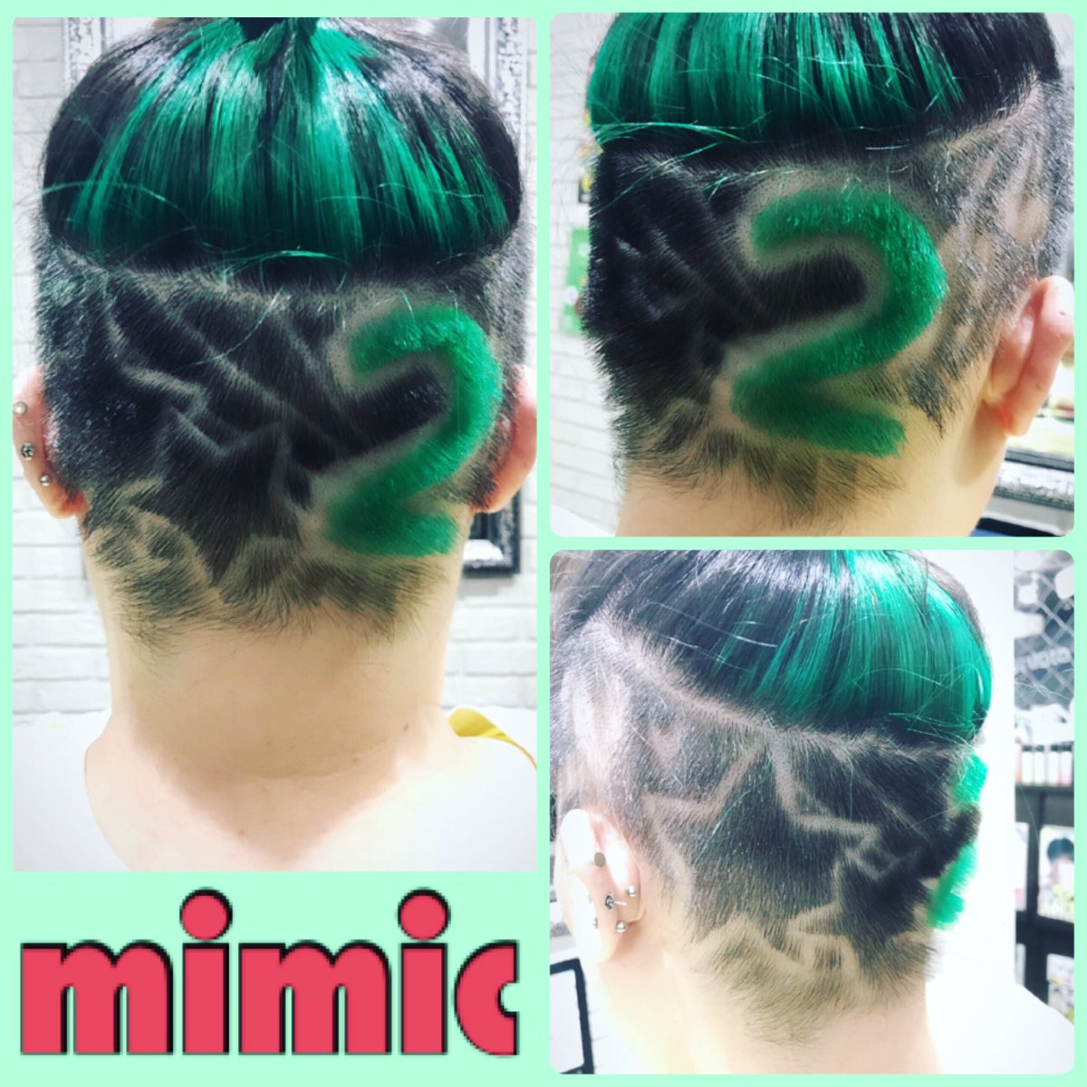 Mimic Trickmonster ライブ用バリカンアート 目立つこと間違いなし 派手髪 原色カラー バリカンアート 推しカラー キスマイ トリックカラー トリックスタイル トリックヘアー Kis My Ft2 美容室 ミミック広島 Mimic Hairstudiomimic 広島