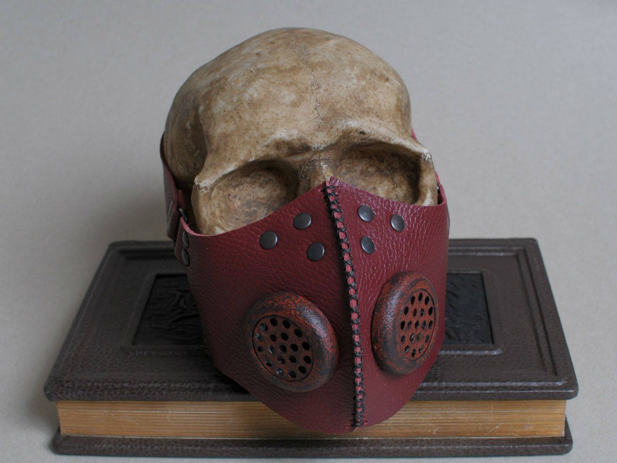 Hatmaker_RU's tweet photo. Dark Red Post Apocalyptic Leather Respirator Mask Postapocalypti… https://t.co/9oVOqPO644 #Etsy #PostapocalypticMask https://t.co/1MSx9tbTd6