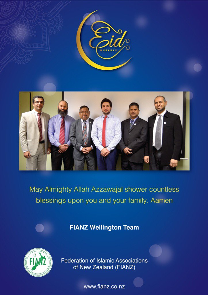 Eid Greetings from FIANZ Wellington Team