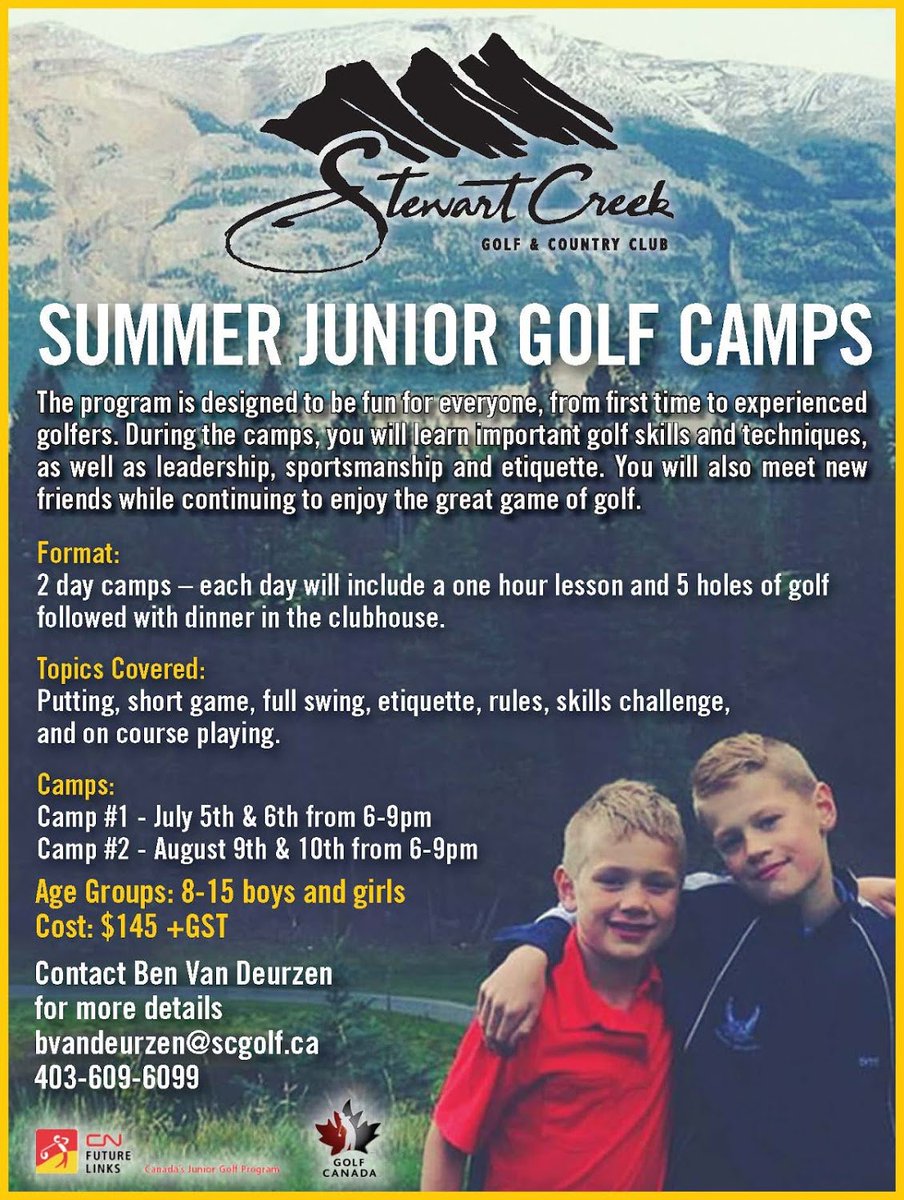 StewartCreek's tweet image. Summer Golf Camps 
#golfcamp #learntogolf #juniorgolf