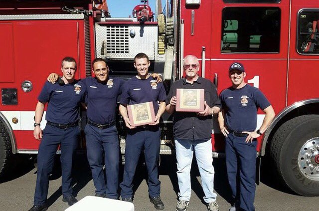 We love these visits!  This gentleman stopped by Station 11 to thank the crew for saving his life! He was able to walk out of the hospital!