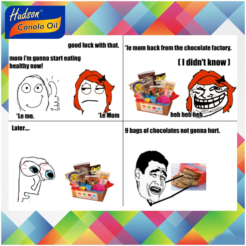 HudsonCanolaOil's tweet image. #LOL #HealthyHumor 
Nine bags of chocolate never hurt!