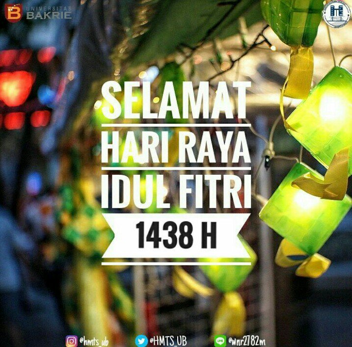 Kami keluarga Besar HMTS Mengucapkan Selamat Hari Raya Idul Fitri 1 Syawal 1438 H . Mohon Maaf Lahir Dan Batin😇🙏