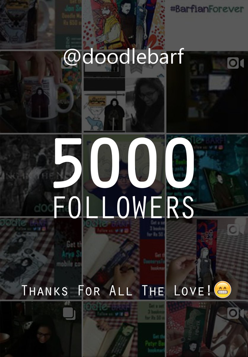 barfdoodle's tweet photo. IT'S 5000 !! 😬
#BarfiansForever #5000onInstagram #dOOdleBARF #Barfians #Merchandise #PersonalizedMerchandise #Doodles #Mumbai #India https://t.co/t8fk3goJyc