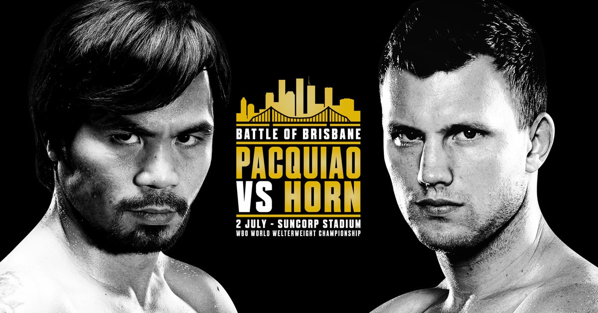 Does Horn have what it takes to beat the great Pacquiao?!! Find out live on our big screens Sunday July 2nd! 👊
* Main fight 1:30pm *