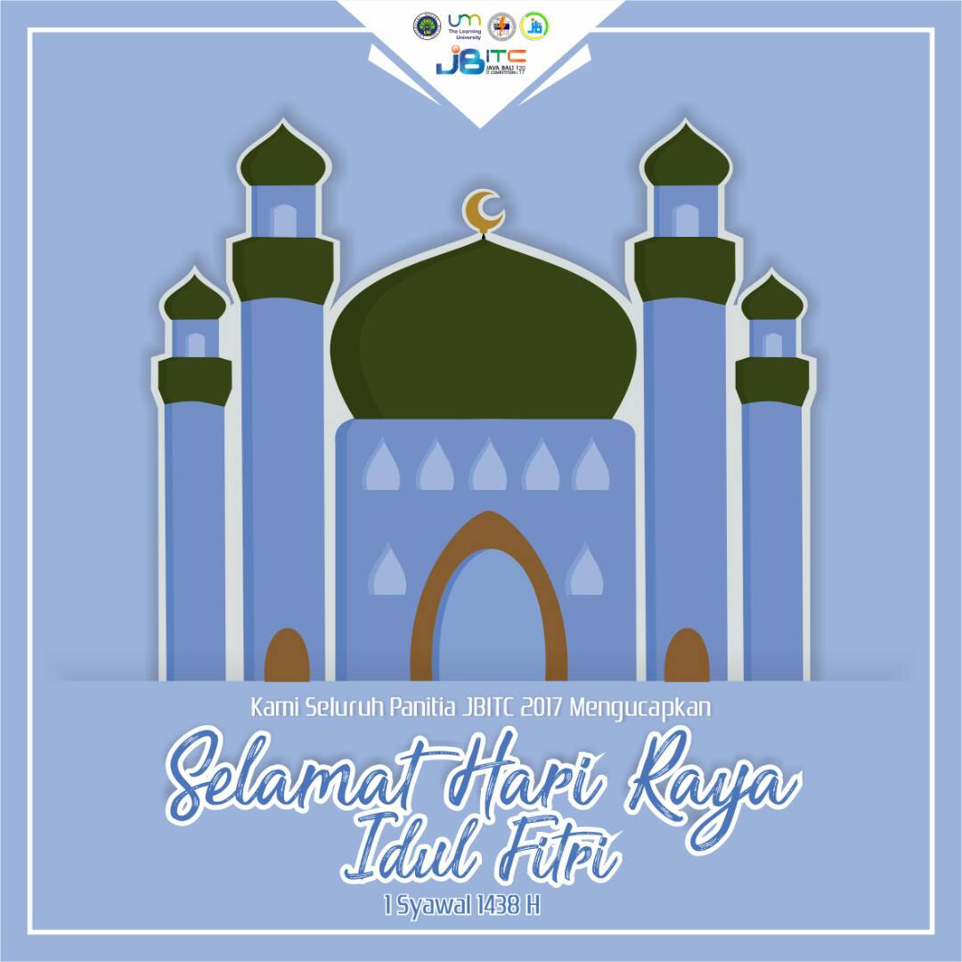 NIT_C2019's tweet photo. Kami Segenap Panitia JBITC 2017 Mengucapkan Selamat IDUL FITRI 1438 H. Mohon Maaf Lahir dan Bathin.

#JBITC2017 https://t.co/EsZa77QffQ