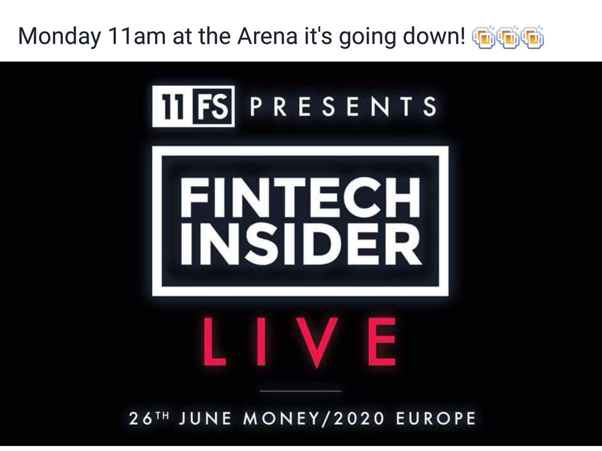 Flying to #money2020EU today? Be sure to stick @FinTechInsiders LIVE at 11am tomorrow in the arena!!