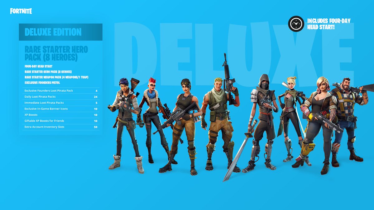 Fortnite On Twitter Grab A Deluxe Founder S Pack And Get Everything From The Standard Pack As Well As Rare Heroes And Exclusive Weapons Https T Co Oc1xrvyfi1 Https T Co 3lrrxnwphl Fortnite Standard Vs Deluxe Founders Pack Fortnite Standard Vs Deluxe Founders Pack Fortnite On Twitter Grab A Deluxe Founder S Pack And Get Everything From The Standard Pack As Well As Rare Heroes And Exclusive Weapons Https T Co Oc1xrvyfi1 Https T Co 3lrrxnwphl