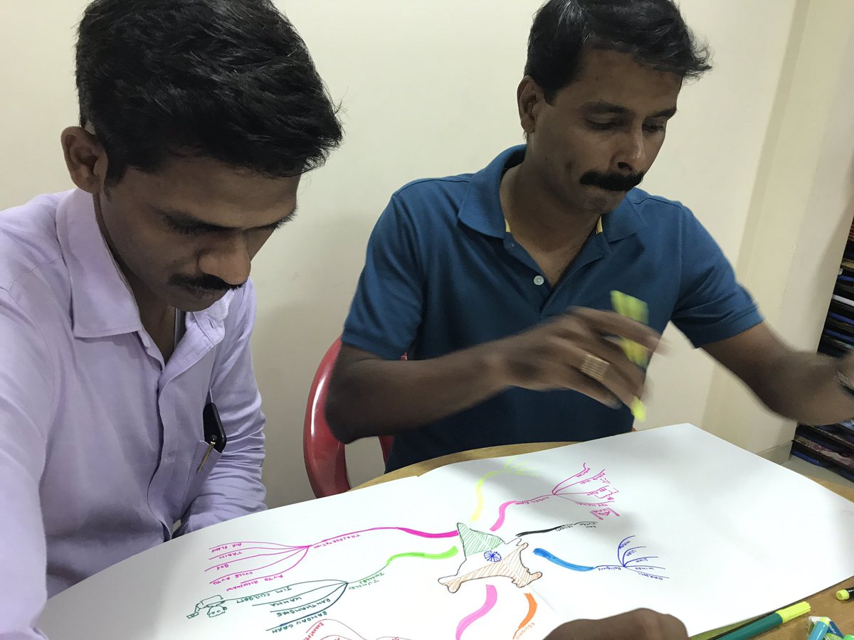 SurveSandhya's tweet image. @Tony_Buzan: A small but extremely creative group of #mindmappers with their wonderful #mindmaps depicting the uniqueness that&apos;s #India!