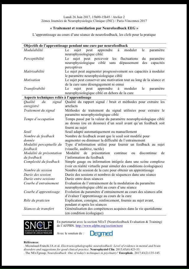 ja_micoulaud's tweet photo. #neurofeedback aux journées de neurophysiologie clinique #snclf + atelier pratique et fiche synthétique ! https://t.co/S75FtDNwuE https://t.co/9WrZrsqCNS