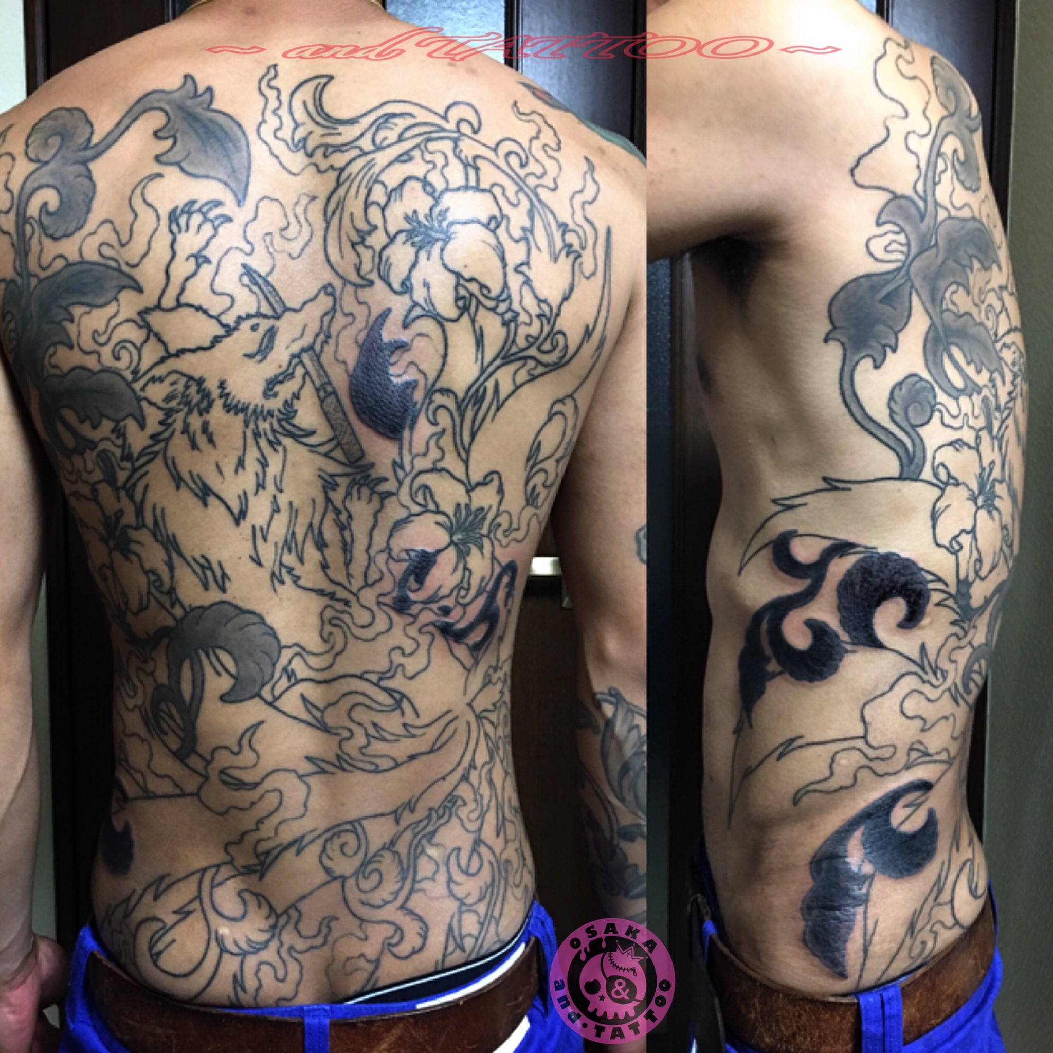 BACK PIECE TATTOO 刺青 背中 Back piece on my good homie @m.o.b11__ ✝️🙏 彼の背中が完成