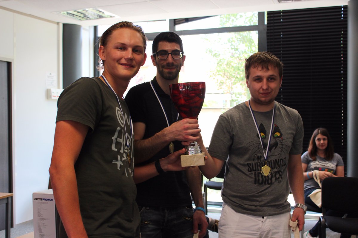SUPINFO_Lyon's tweet photo. And the winner is...CoupToucheVous @SUPINFO_Troyes! Bravo! #competitionrobotsupinfo #conrad #robobot #G2L2corp #camarillalyon #SUPINFO https://t.co/rQREKBQequ