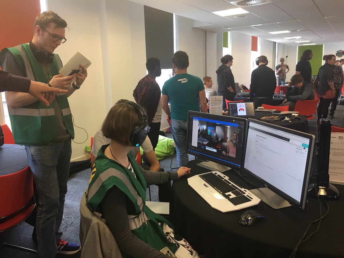 JenniWardell's tweet photo. Next uuupp #forrory! Demoing for judges with #jamchester using the holo lens. https://t.co/EzWXD1oqMf