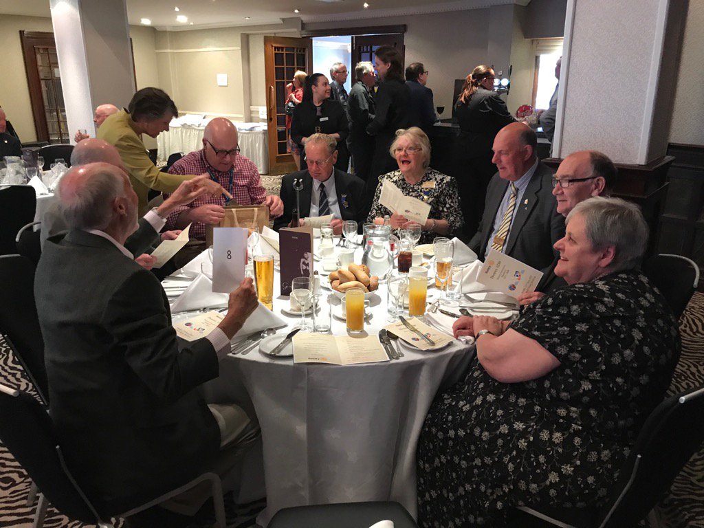 So here we are, Douglas and I settling in to the District Governor's handover lunch in the Glynhill Hotel, Renfrew