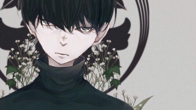 寿すあま Ks レス遅め Sur Twitter 黒ベースに花言葉やら顔隠しやら 大体ポエミーに仕上がってます 低彩度と真顔が好きです 男の子のイラストだけで興味を持ってくれる方へ届け