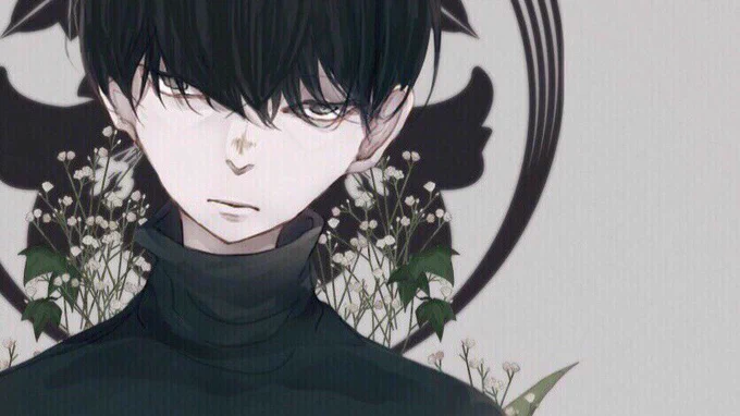 黒ベースに花言葉やら顔隠しやら。
大体ポエミーに仕上がってます。
低彩度と真顔が好きです。
 #男の子のイラストだけで興味を持ってくれる方へ届け 
