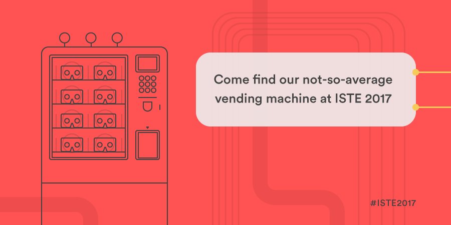 GoogleForEdu's tweet photo. Step right up to the greatest vending machine on Earth. See what fun is dispensing at booth 1718 #ISTE17 https://t.co/L82MiWvrsF