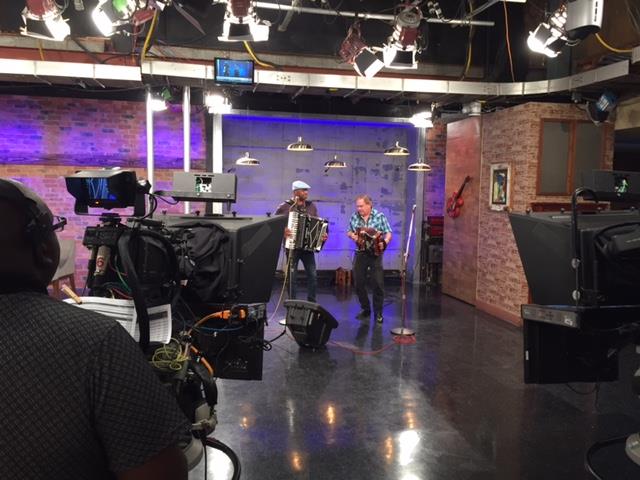 TV sensation &amp; <a href="/WWLTV/">WWL-TV</a> star <a href="/BruceDaigrepont/">bruce daigrepont</a> is being interviewed early on the <a href="/CajunZydeco/">Cajun Zydeco</a>  Interview Stage (ok it's noon, early enough)