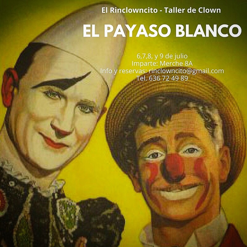 rinclowncito's tweet photo. Encuentra tu blanco con #merche8a
#summerclown #clown #workshop #payaso #pallaso Plazas limitadas https://t.co/Bp3QePM6Gu