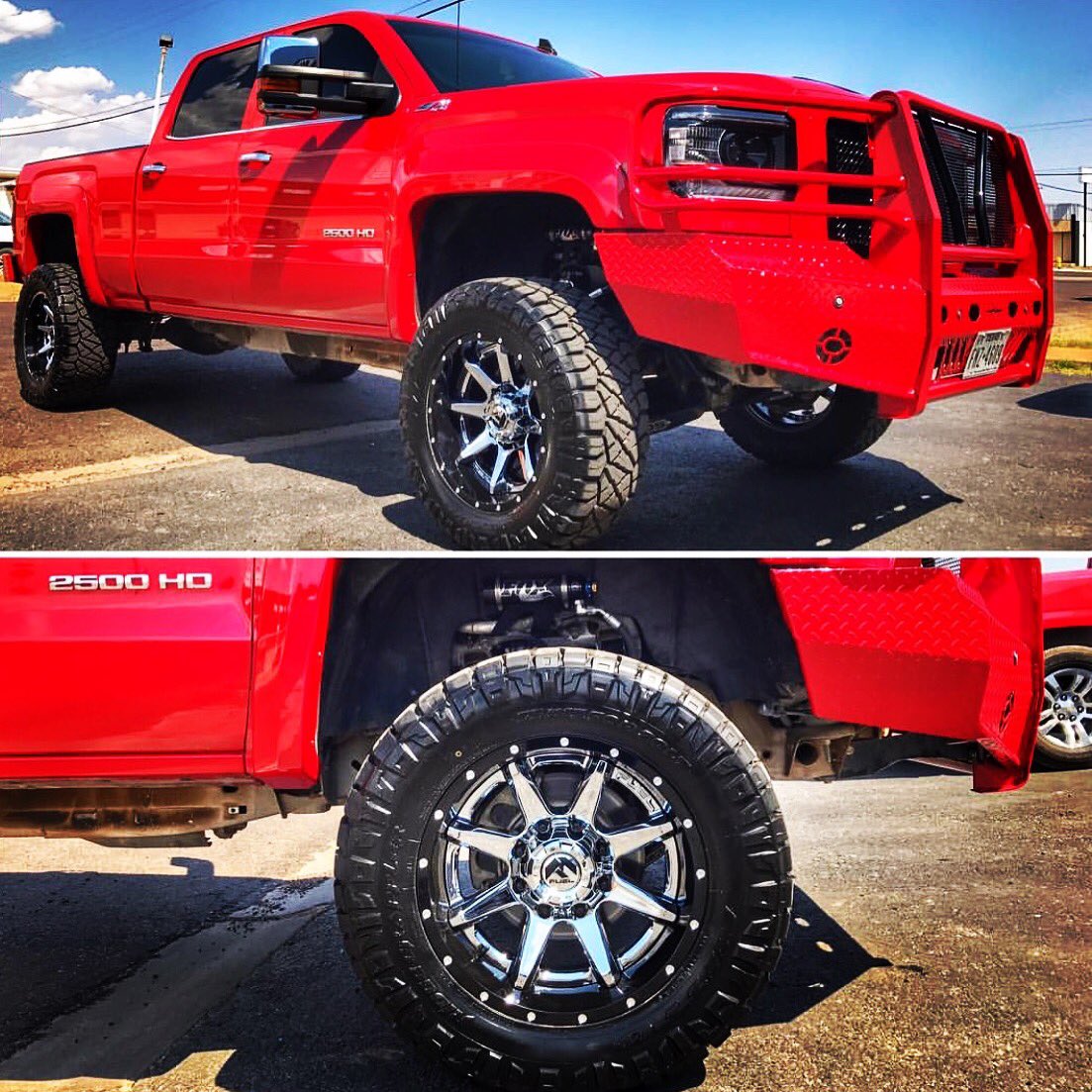 Big Red Riding Hood, what a nice Bumper you have! @invertedlonestar #frontiertruckgear #bumper #custom #makeityours