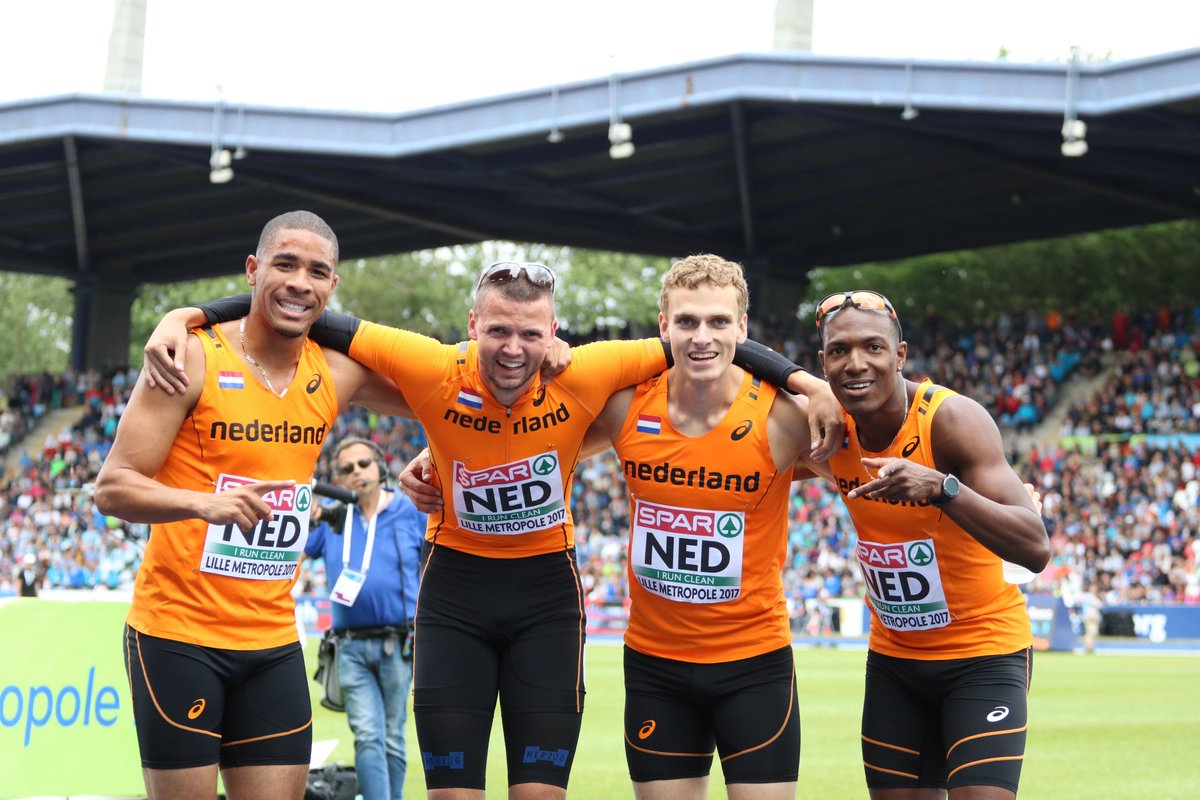 Team NED 4 x 400m : Maarten Stuivenberg - <a href="/leemarvin44/">Liemarvin Bonevacia</a> - <a href="/AgardTagard01/">Terrence Agard</a> - <a href="/bjornblauwhofbb/">bjorn blauwhof</a> : 3.02.37 = NEDERLANDS RECORD !!! <a href="/Euro_Team/">Lille Métropole 2017</a>