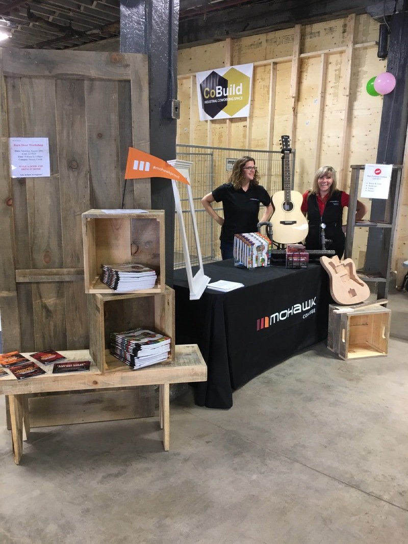 CEMohawkCollege's tweet photo. Greetings from The @HamToolLibrary 3rd #birthday Party at CoBuild, 984 Barton St E! We'll be here until 4 pm Stop by and #celebrate with us! https://t.co/YIB4Y25E9R