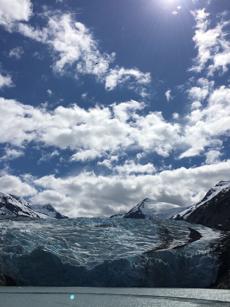 hanesr1600's tweet photo. @WGroah Portage glacier  Girdwood AK. iPhone version. Better ones on the camera #reallyblue https://t.co/WJGuHTvFtd
