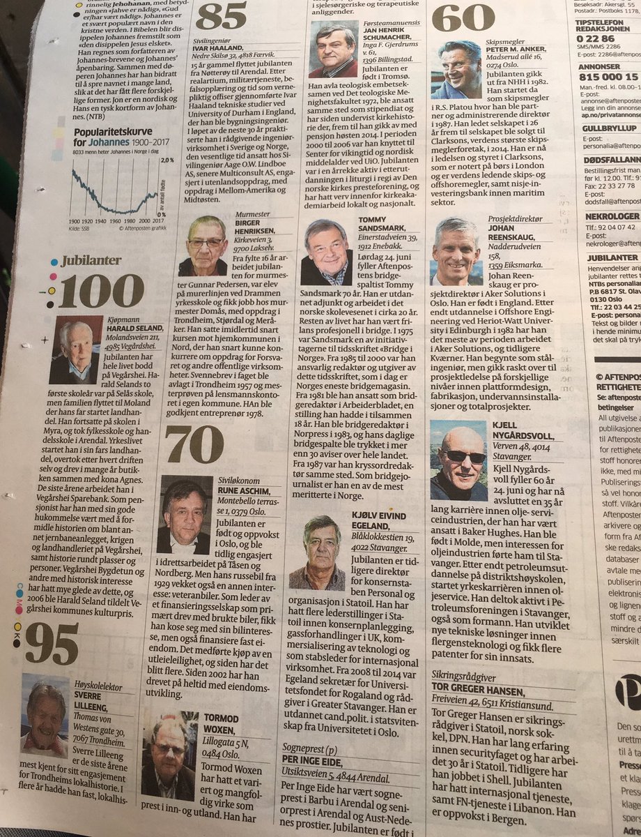 Si meg, er det bare menn som har jubileum, @aft_iriks ? Erre mulig #aftenposten