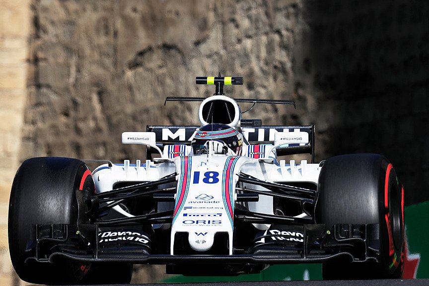 WilliamsF1's tweet photo. Lance is pipped to P2 at the last second. But that's P3 and Lance's first ever podium in Formula One!!
#AzerbaijanGP #F1 https://t.co/p7RuqFALvY