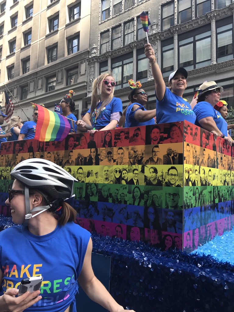 CitiBikeNYC's tweet photo. Come out and see us on 5th Ave!! #RideForPride #MakeProgressPossible https://t.co/2SGOue3S99