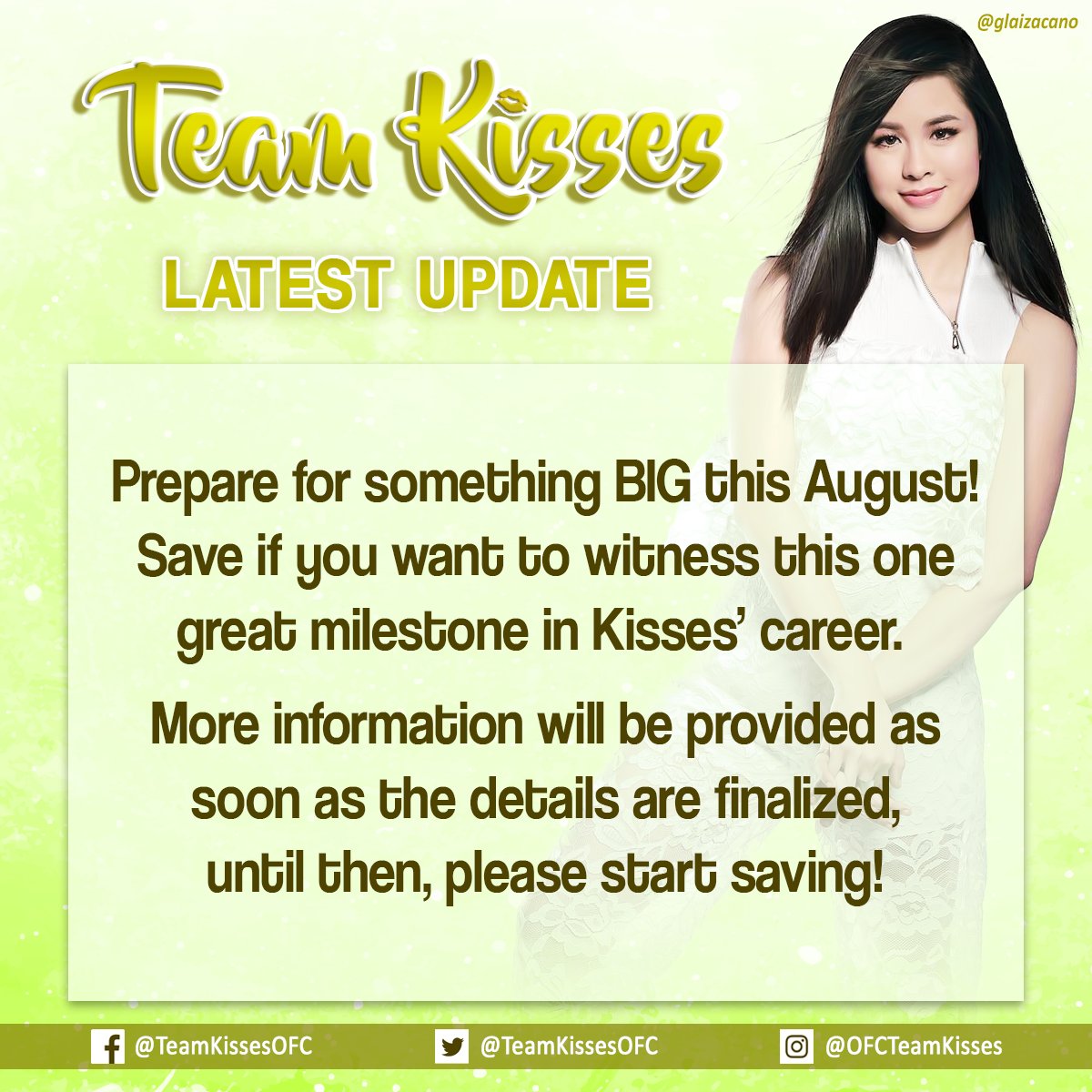 TeamKissesOFC's tweet photo. Keep calm and wait for further announcements but start saving now, Kissables! :)
#RKFinally Kisses https://t.co/qMn7KQdbmn