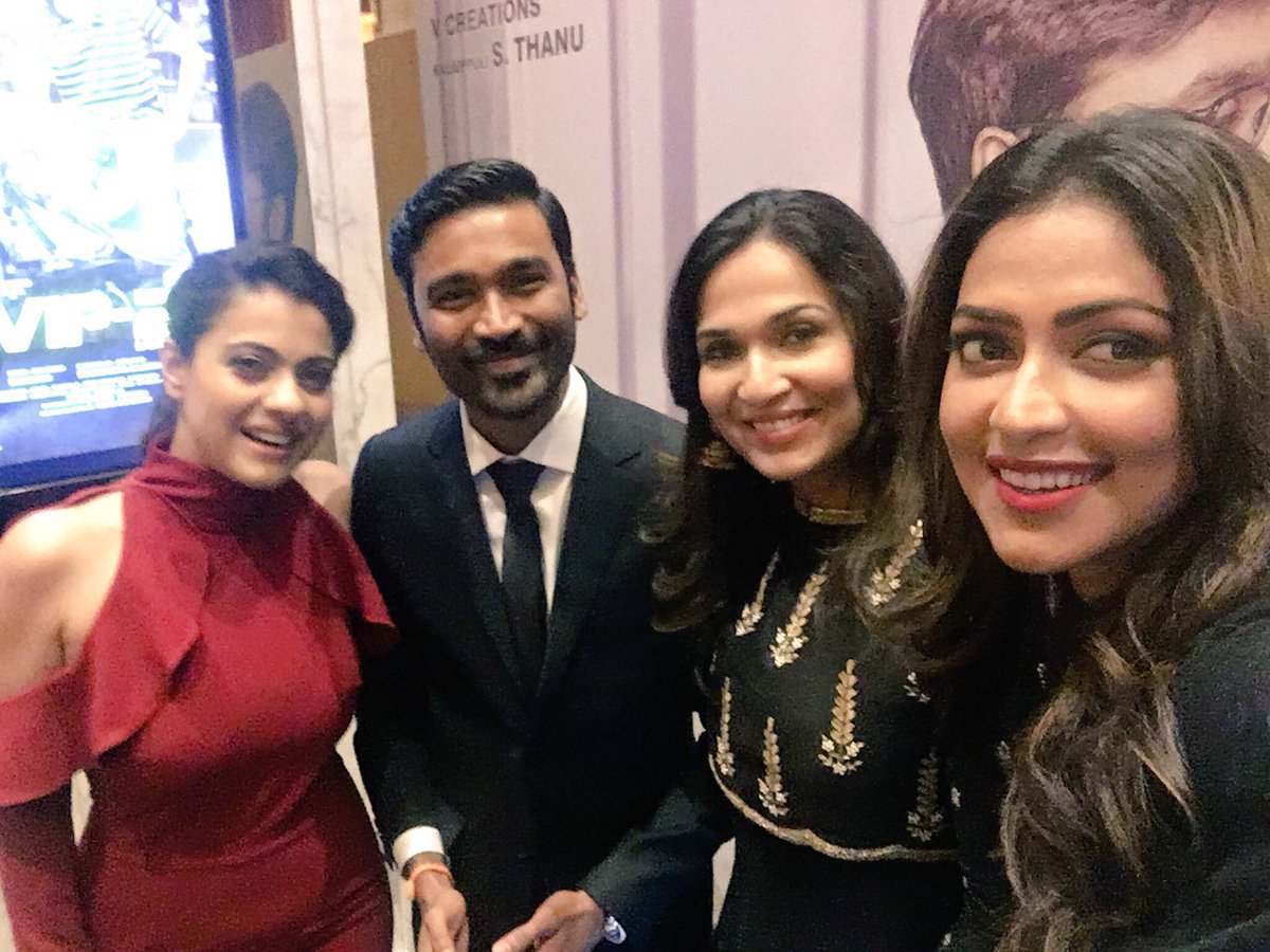 kollywoodnow's tweet photo. Some 🎀🖼Outright Photos from #VIP2TrailerLaunch👷🎥!! They're So Sanguine🛡🌟with the Product📦
#Dhanush - #Kajol - #AmalaPaul - @soundaryaarajni https://t.co/H0y9MdH538
