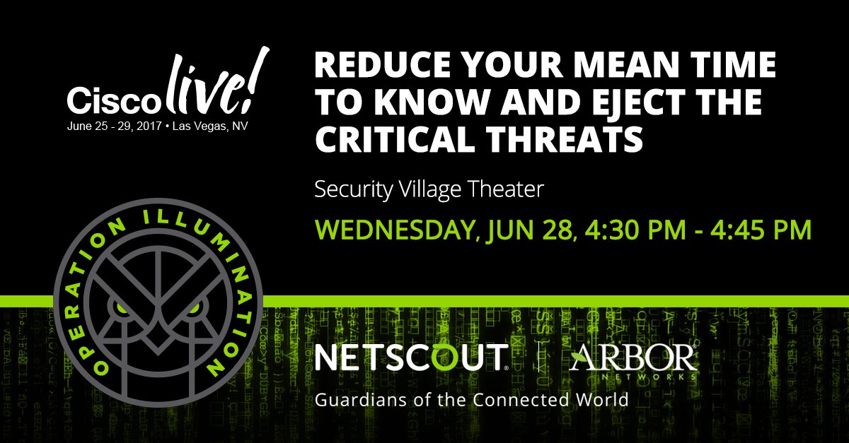 arbornetworks's tweet image. #NetViz w detection &amp;amp; confirmation 10x faster than any other solution available. Don&apos;t miss this #CLUS session. arbor.link/tnop1