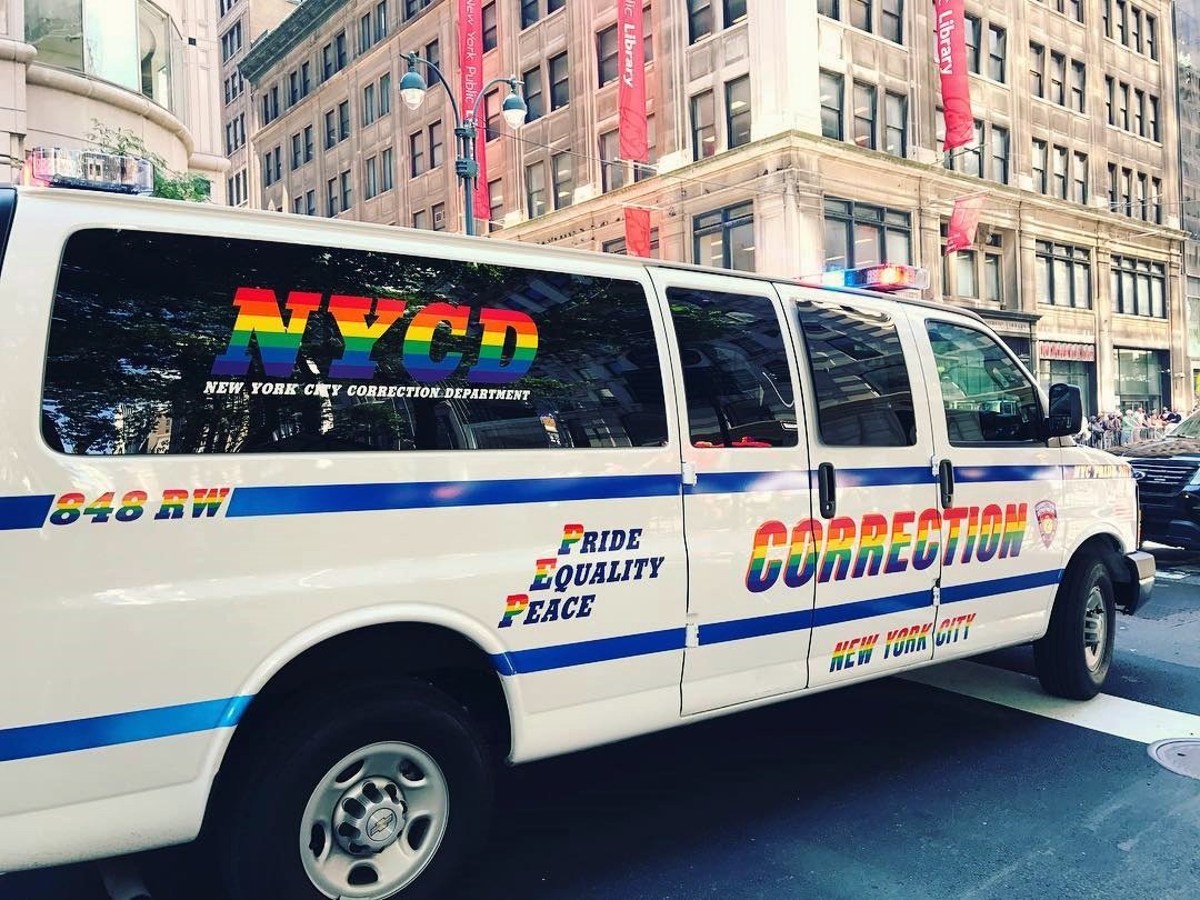 newyorkyearzero's tweet image. take a pride ride in the gay prisoner transport van