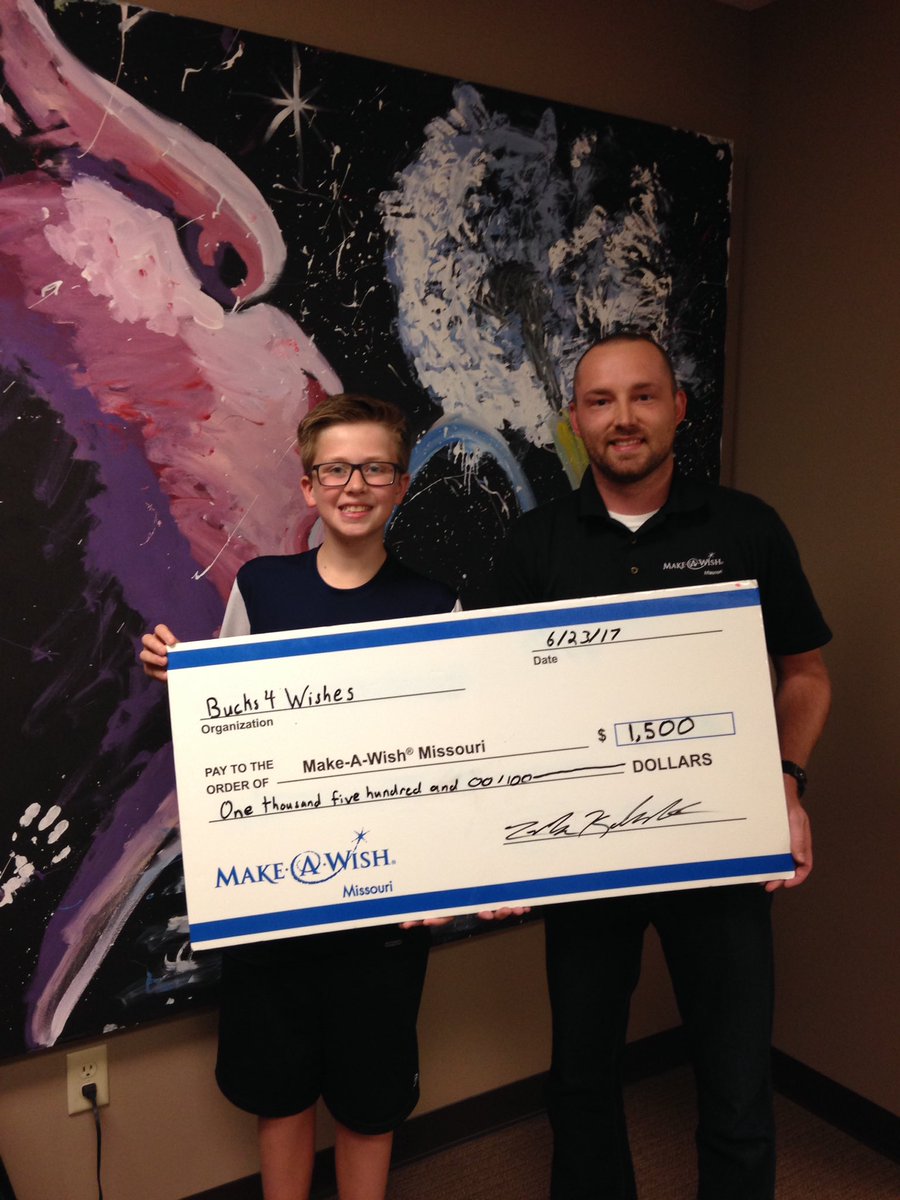 MakeAWishMOKAN's tweet photo. We are truly inspired by our Wish Kids! @looshus5 wanted to #WishItForward &amp; raised $1,500 to help grant another wish! #bucks4wishes https://t.co/CKqa6eTAst