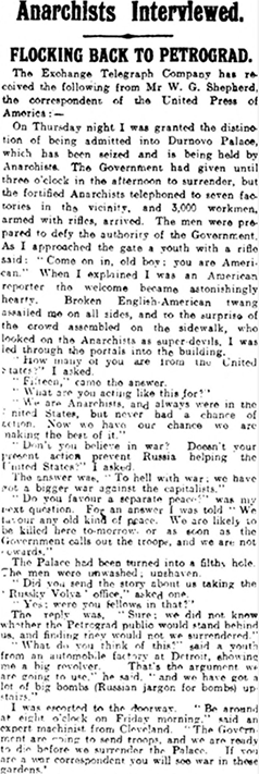 revoltingrussia's tweet photo. Jun 26th 1917: An American reporter has received a hearty welcome from the anarchists who have occupied the Durnovo Palace in Petrograd. https://t.co/0DxfeOWlKX