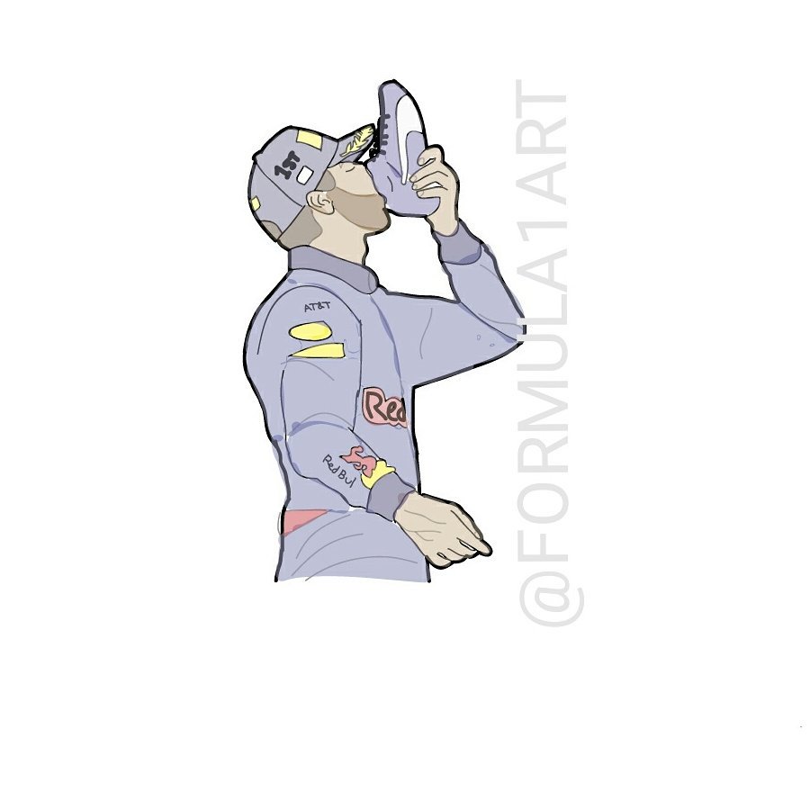 Formula 1 art (@formula1_art) on Twitter photo Congratulations to <a href="/danielricciardo/">Daniel Ricciardo</a> and <a href="/redbullracing/">Oracle Red Bull Racing</a> !! Amazing win 😊 I hope you enjoy my shoey drawing !🏁 #Formula1 #DanielRicciardo Congratulations to <a href="/danielricciardo/">Daniel Ricciardo</a> and <a href="/redbullracing/">Oracle Red Bull Racing</a> !! Amazing win 😊 I hope you enjoy my shoey drawing !🏁 #Formula1 #DanielRicciardo
