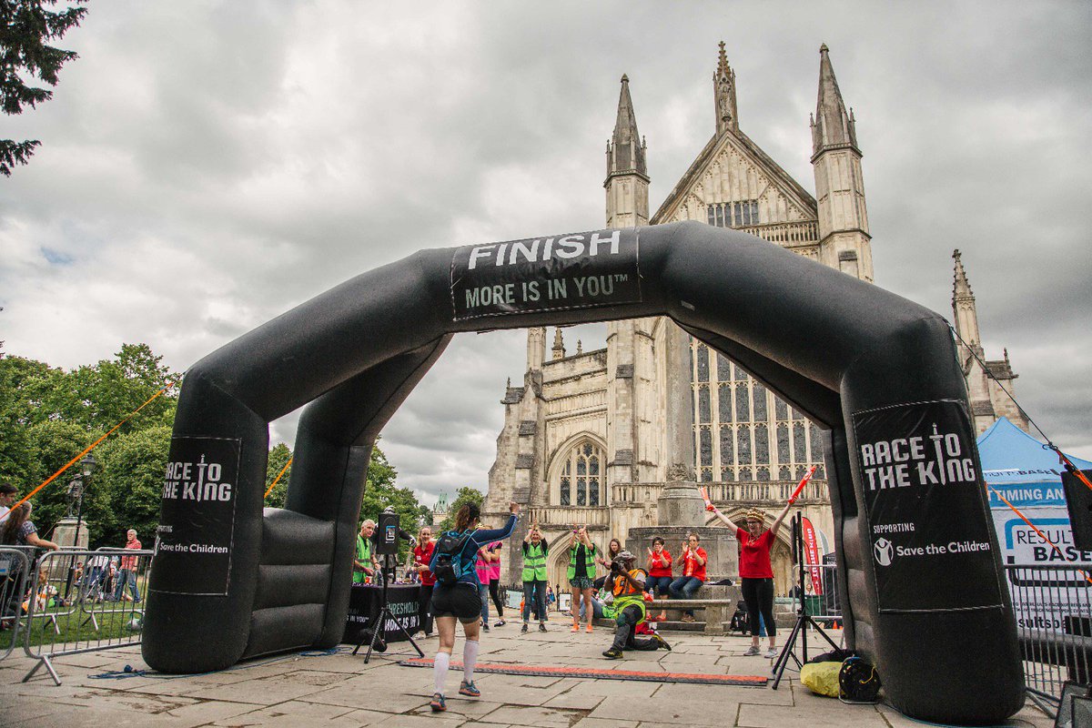 Amazing scenes at the finish line as our inspiring runners &amp; walkers reach the steps of Winchester Cathedral! #KnightsCameraAction #RTTK2017